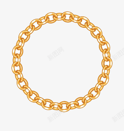圆形的金链子项圈png免抠素材_新图网 https://ixintu.com 圆形 大金链 金色 链子 项圈