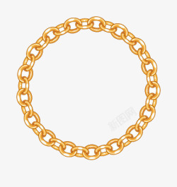 金色金链圆形的金链子项圈高清图片