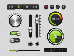 荧光绿UI按钮素材