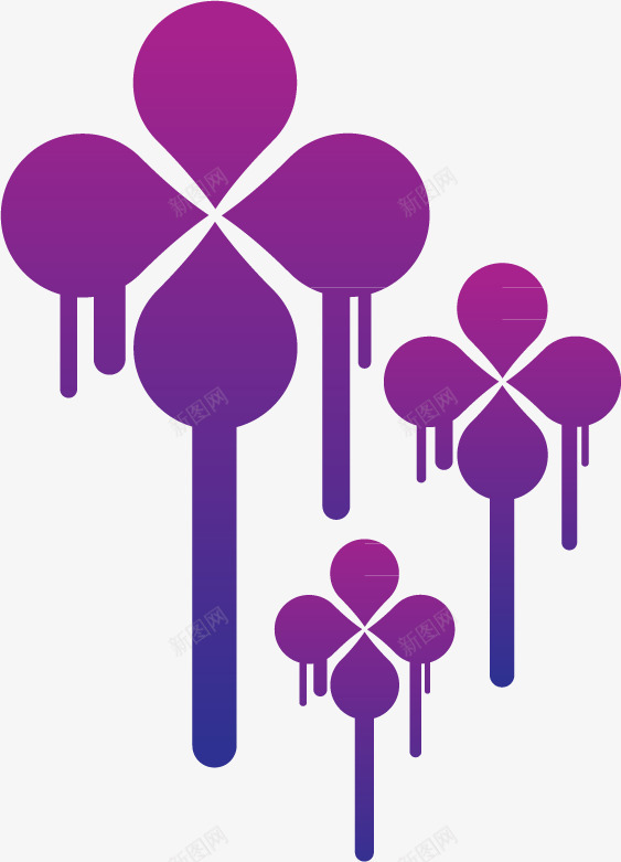 紫色创意花朵图标png_新图网 https://ixintu.com 不规则的图形 矢量花朵图标 背景装饰