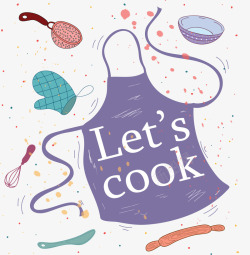 紫色围裙烹饪节目紫色围裙矢量图高清图片