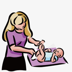 擦身体给婴儿擦身体的妈妈高清图片