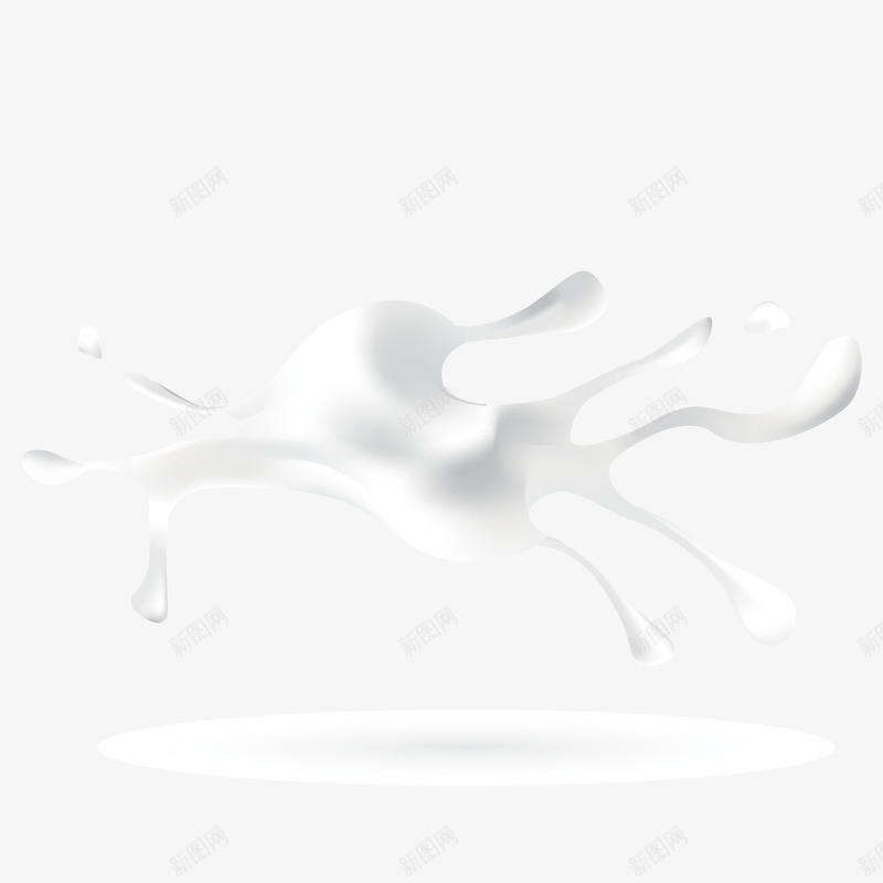 飞溅牛奶矢量图ai免抠素材_新图网 https://ixintu.com 3D PNG免抠图下载 奶液 液体 白色 装饰 矢量图