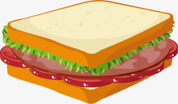 美味牛肉三明治矢量图素材