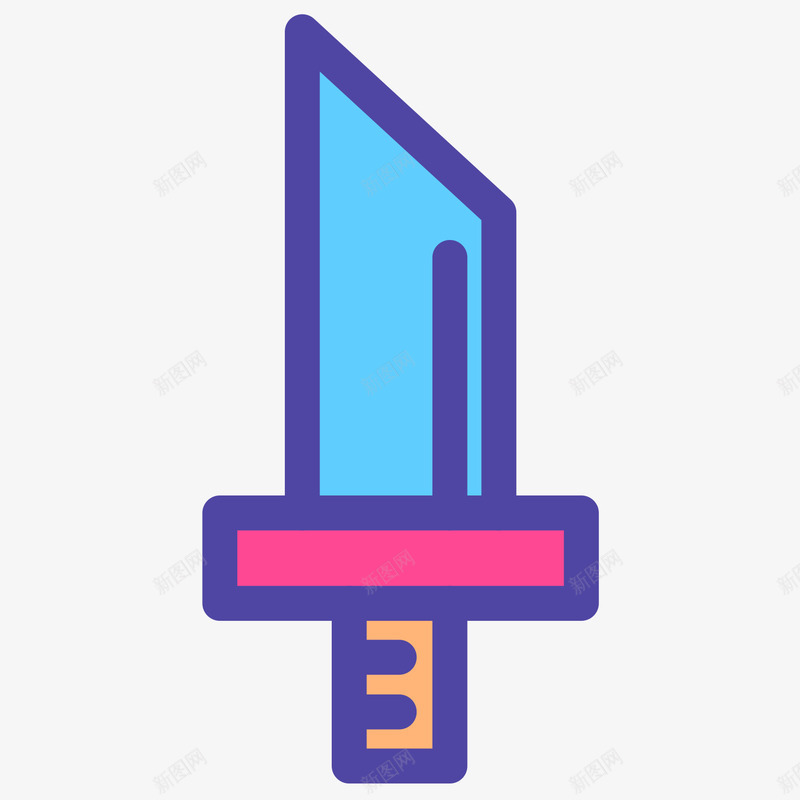 扁平化大刀图标png_新图网 https://ixintu.com UI图标 h5图标 大刀 扁平化 扁平化UI 游戏UI 界面UI 网页UI