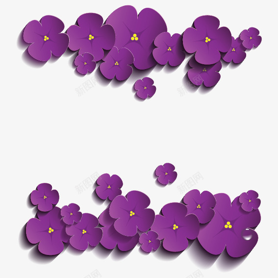 紫色立体花瓣png免抠素材_新图网 https://ixintu.com 3d立体花 立体 紫色 花