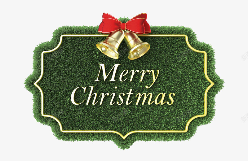 手绘绿色圣诞节标签png免抠素材_新图网 https://ixintu.com 不规则图案 创意的 卡通 圣诞标签 插图 英文字 草坪