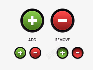 加减号按钮png免抠素材_新图网 https://ixintu.com UI界面 按钮 红色 绿色