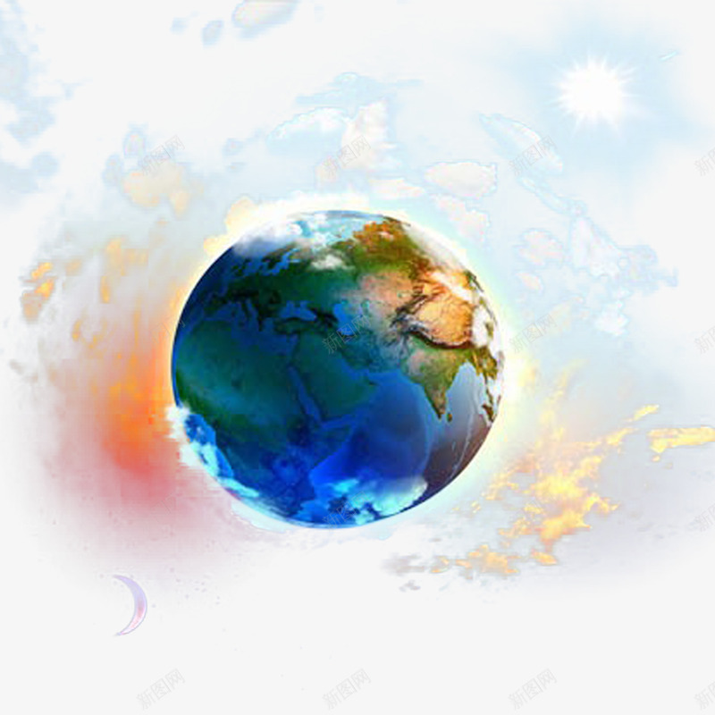 白云地球png免抠素材_新图网 https://ixintu.com PNG地球免费素材 创意地区背景 地球海报背景 大气层 白云