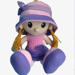 女孩毛绒玩具布娃娃紫色高清图片
