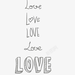 不同字体LOVE艺术字高清图片