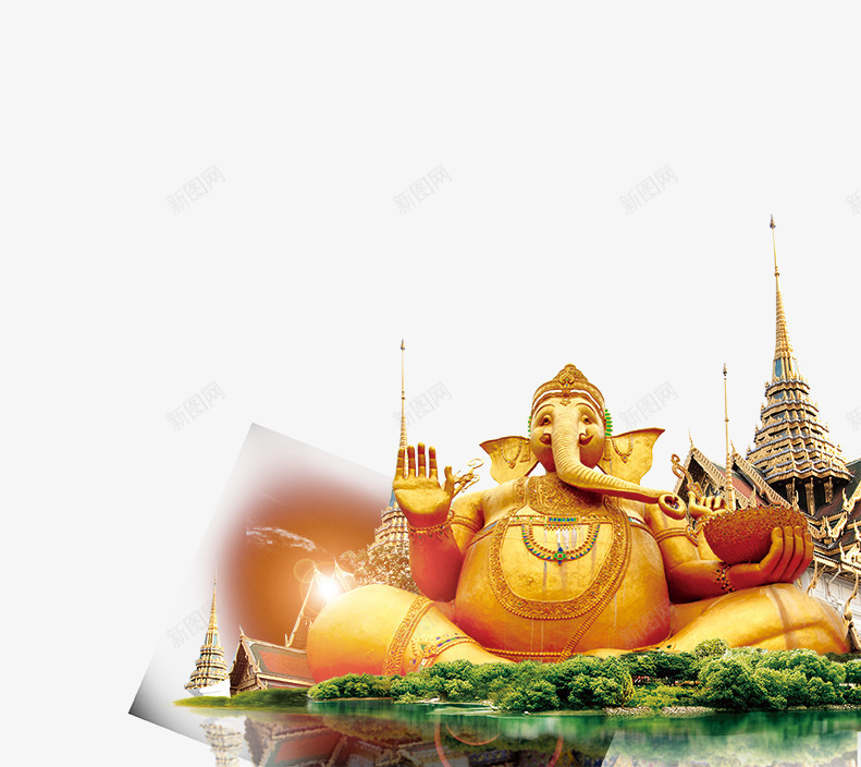 大象塑像png免抠素材_新图网 https://ixintu.com 出国游 景点 泰国 海报素材