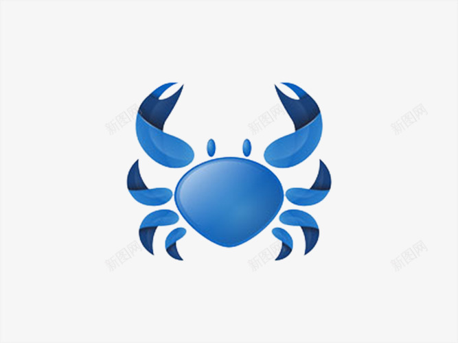 蓝色螃蟹图案图标png_新图网 https://ixintu.com logo设计 创意 大气