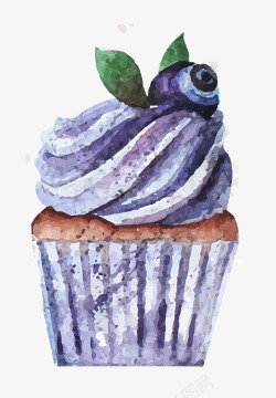 紫色冰淇淋蓝莓冰淇淋蛋糕高清图片