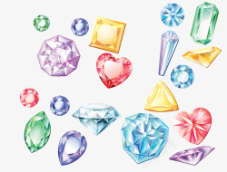 不规则设计珠宝彩色钻石高清图片