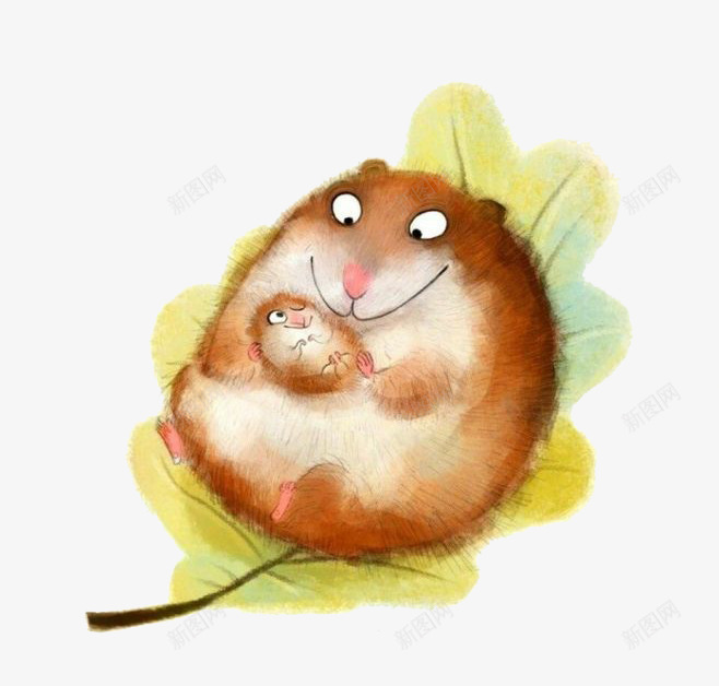 水彩松鼠png免抠素材_新图网 https://ixintu.com 妈妈和宝贝 彩色 手绘 松鼠 棕色 水彩 装饰