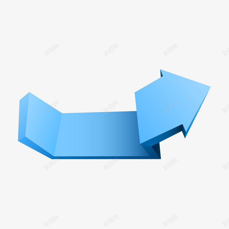 蓝色立体折叠箭头矢量图ai免抠素材_新图网 https://ixintu.com 折叠 立体 箭头 蓝色 矢量图