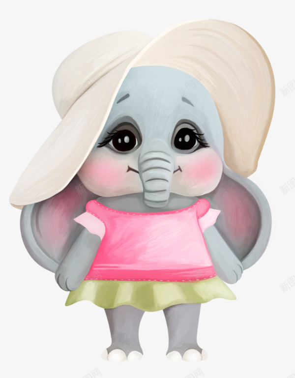 粉色可爱的大象png免抠素材_新图网 https://ixintu.com 卡通 可爱 大象 粉色