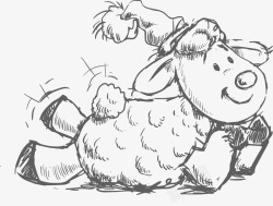 素描绵羊手绘可爱绵羊高清图片