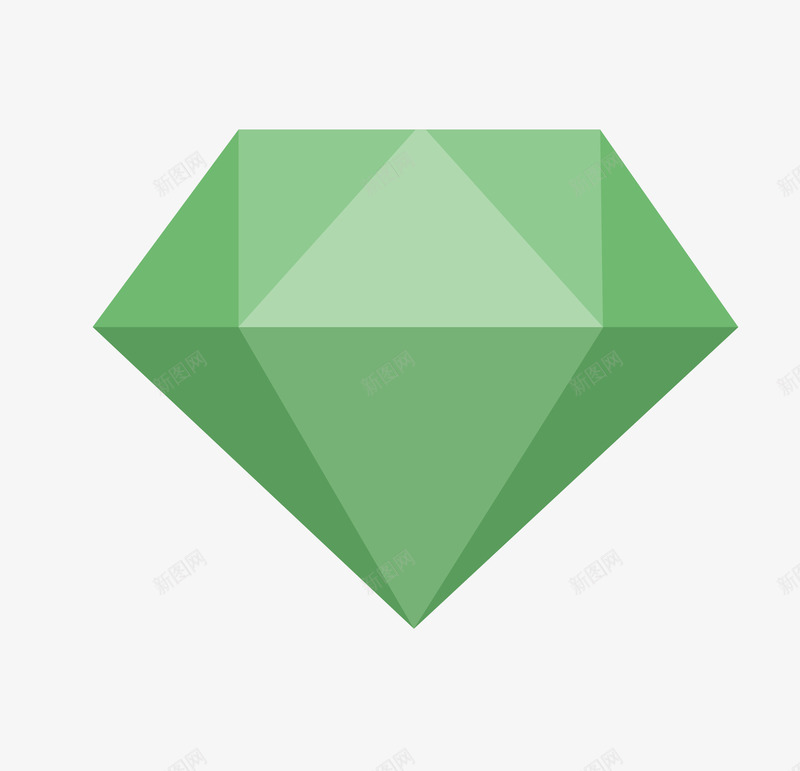 绿色钻石png免抠素材_新图网 https://ixintu.com 一颗 不规则 卡通 手绘 简图 绿色 装饰 钻石