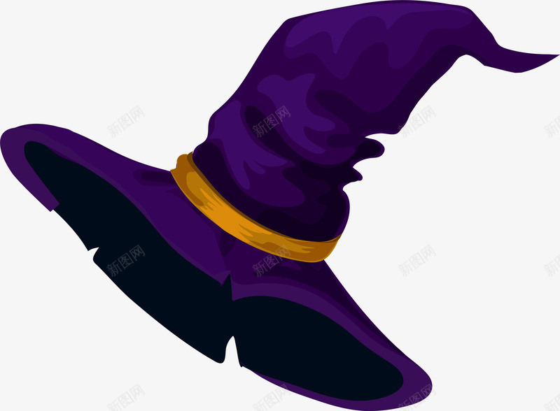 紫色卡通巫师帽png免抠素材_新图网 https://ixintu.com 万圣节 卡通帽子 妖魔鬼怪 巫婆 巫师 惊悚恐怖 鬼节