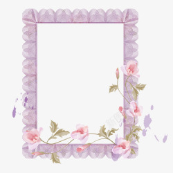 碎花小花环形装饰图案紫色相框装饰图案高清图片