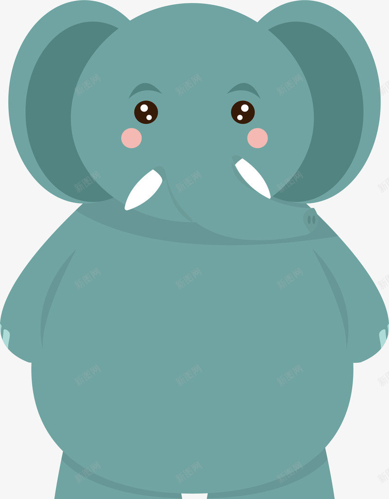 可爱的绿色大象png免抠素材_新图网 https://ixintu.com 卡通大象 可爱大象 大象 灰绿色 矢量png 站立的大象
