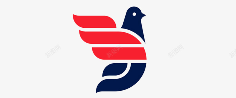 红蓝鸟展翅图案图标png_新图网 https://ixintu.com logo设计 创意 大气