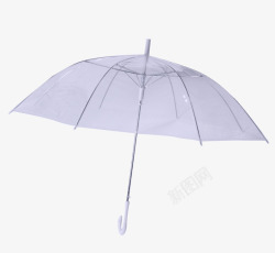 紫色长柄嫩紫色长柄透明雨伞高清图片