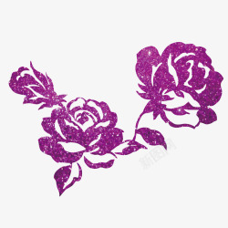 紫色简笔画手绘紫色玫瑰花矢量图高清图片