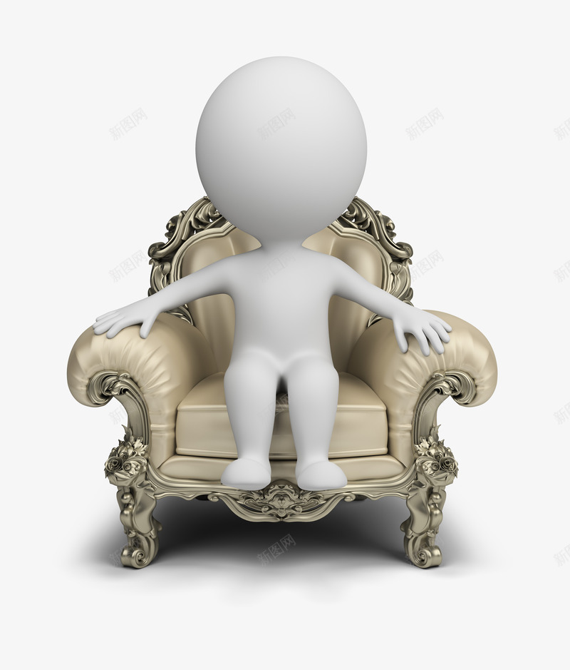 坐在沙发上的3D人物png免抠素材_新图网 https://ixintu.com 3D人物 商业 欧式 沙发