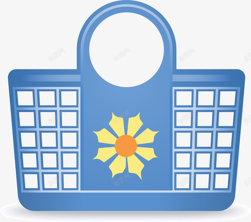 蓝色购物篮子图标png_新图网 https://ixintu.com UI 卡通 图标 手绘 篮子 蓝色 购物筐 购物篮子