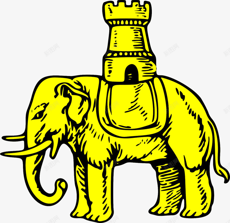 大象png免抠素材_新图网 https://ixintu.com 印度 印度旅游 城堡 金色大象 黄色