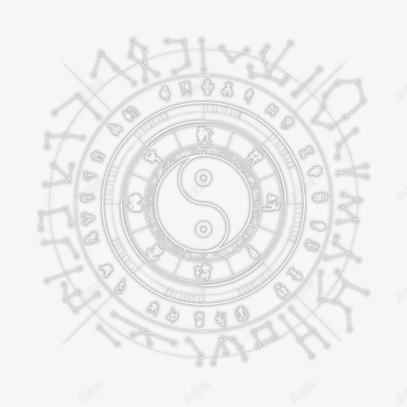 大圆盘卡通灰色造型八卦图png免抠素材_新图网 https://ixintu.com 八卦 卡通 形状 灰色 设计 造型