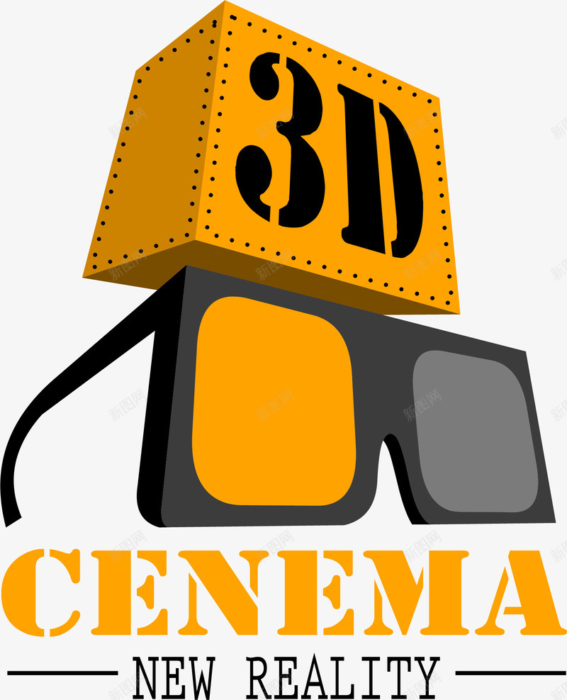 3D电影png免抠素材_新图网 https://ixintu.com 3D 电影 眼镜