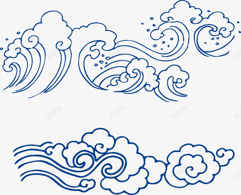 陶瓷瓷器纹样png免抠素材_新图网 https://ixintu.com 古典水纹 图案 水纹 瓷器装饰 纹样