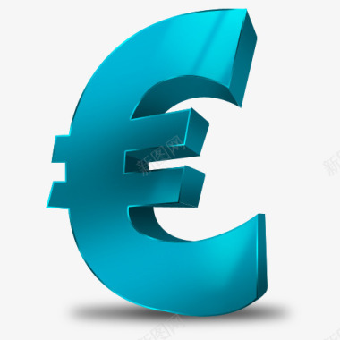 3D货币符号欧元图标图标