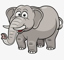 大象鼻棕灰色卡通版大笨象高清图片