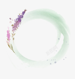 花卉紫色水晶边框薰衣草花草边框图高清图片