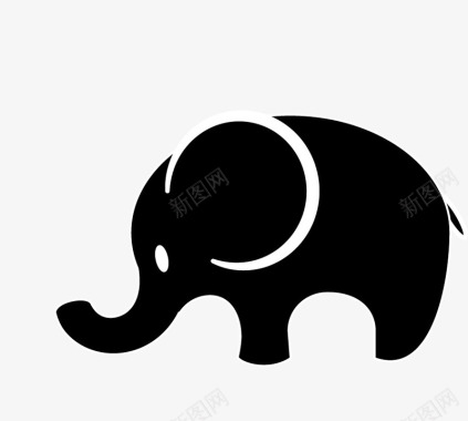 黑色的大象图标图标