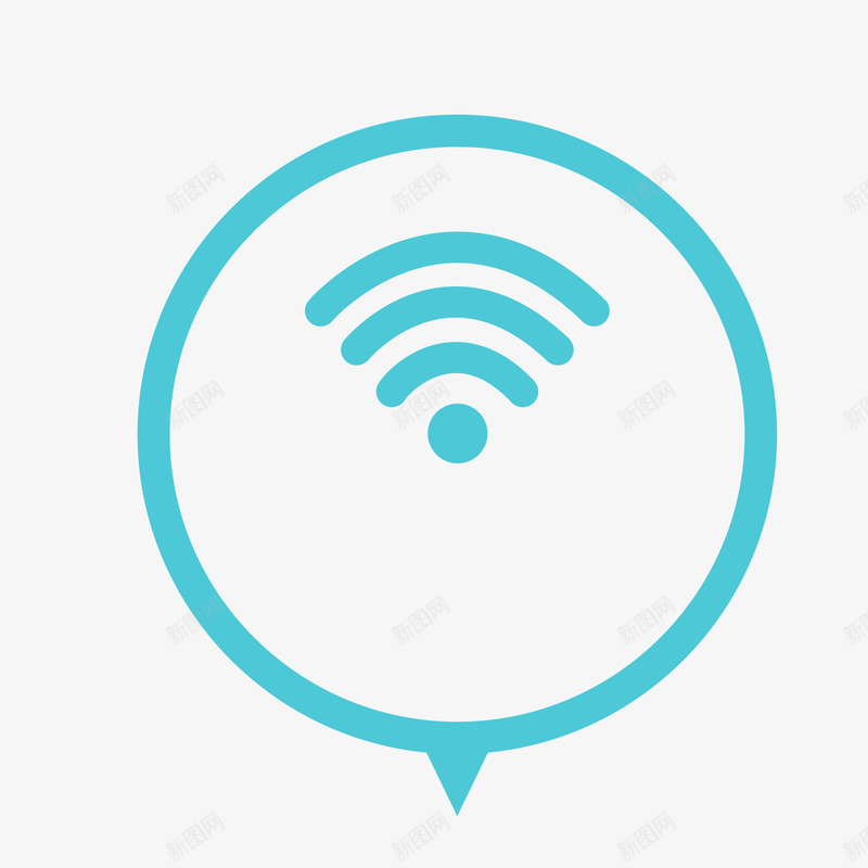 蓝色圆形WiFi标签png免抠素材_新图网 https://ixintu.com WiFi标签 圆形标签 背景装饰 蓝色标签