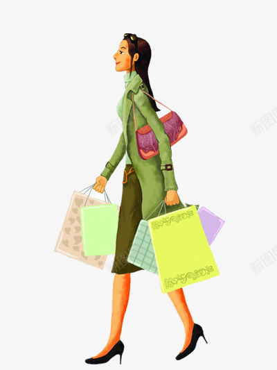 购物的妇女png免抠素材_新图网 https://ixintu.com 妇女 妈妈 购物 购物狂 逛街