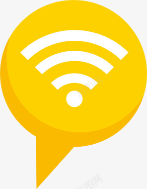 黄色气泡wifi信号栏图标图标