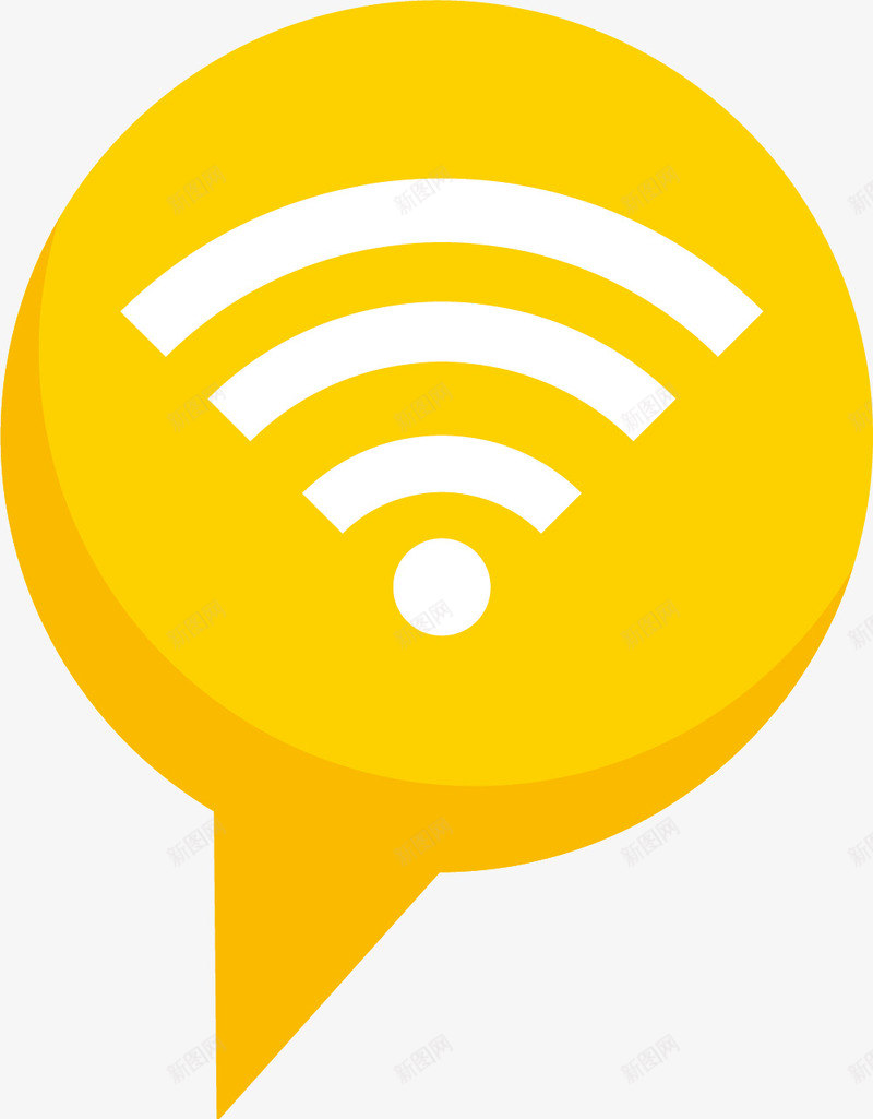 黄色气泡wifi信号栏图标png_新图网 https://ixintu.com WIFI信号格 wifi wifi信号 信号格 无线网信号 普通 黄色气泡
