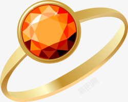 黄色宝石戒指素材大气宝石戒指高清图片