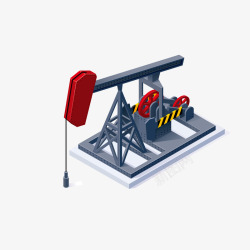 红灰色油田钻机模型矢量图素材
