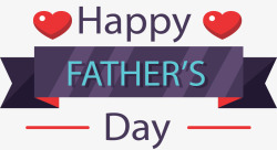 紫色丝带父亲节快乐矢量图素材