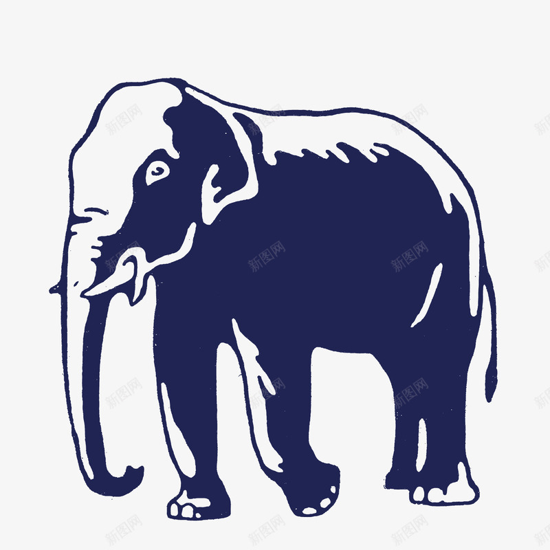 手绘大象矢量图图标eps_新图网 https://ixintu.com 动物 大象 手绘 矢量图