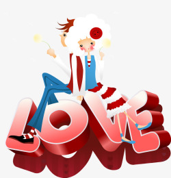 卡通可爱浪漫爱情love矢量图素材