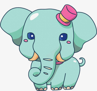 大象png免抠素材_新图网 https://ixintu.com 动物 卡通动物 蓝色大象
